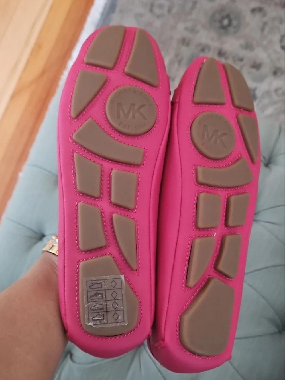 Michael Kors Hot Pink Ballet Flats with Gold Hardware